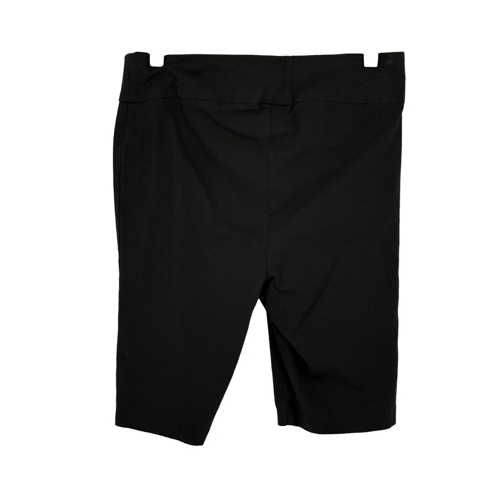 Rafaella Comfort Bermuda Shorts Black Stretch Pull On Silver Ring Size 10 - Picture 2 of 5